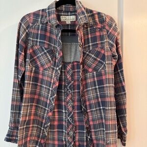 Vintage Havana Plaid Shirt in Pink and Blue